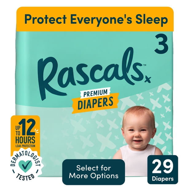 Rascal + Friends Dermatest Certified Premium Diapers Size 3, 29