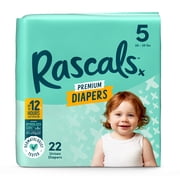 Rascals Premium Absorbent Baby Diapers Size 5, 22 Count