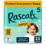 Rascals Premium Absorbent Baby Diapers Size 5, 22 Count