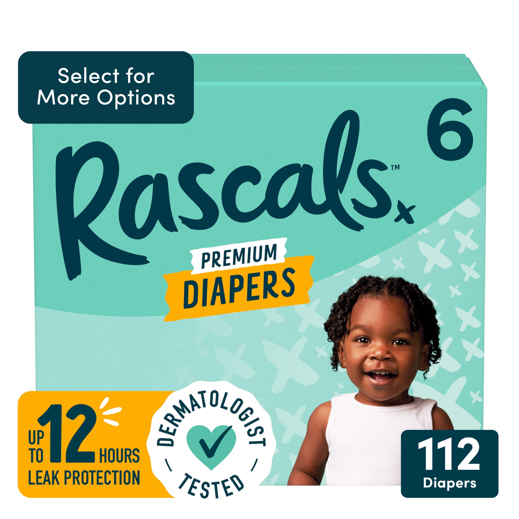 Rascal + Friends Premium Size 6 Diapers, 112 Count - Chlorine, Latex ...