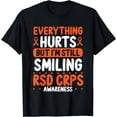 thumbnail image 1 of RSD CRPS Warrior Orange Ribbon Still Smiling CRPS Awareness T-Shirt, 1 of 4