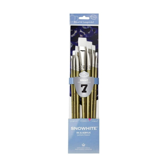 Royal & Langnickel Snowhite 7pc Oil & Acrylic Bright Brush Set