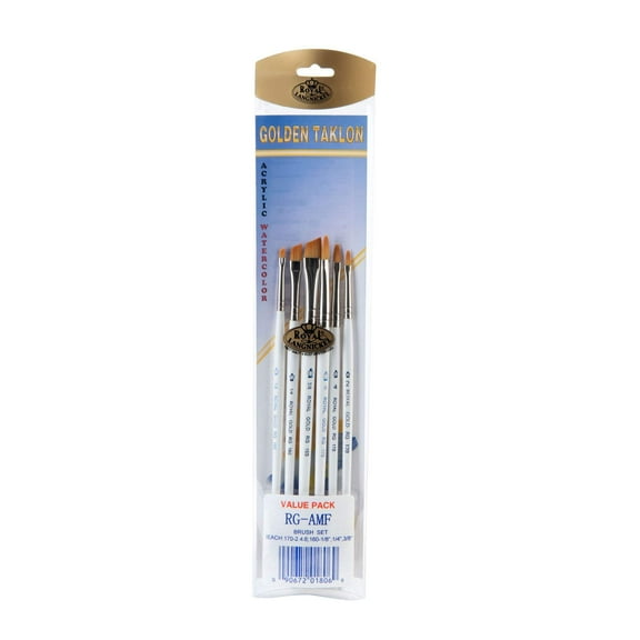 Royal & Langnickel Royal Gold 6pc Filbert/Angular Brush Set