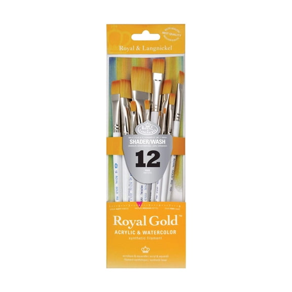 Royal & Langnickel Royal Gold 12pc Shader/Wash Brush Set