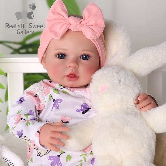RSG REALISTIC SWEET GALLERY 17-Inch Lifelike Reborn Baby Dolls with Soft Cloth Body -Sleeping Real Life Baby Dolls with Toy & Gift Set for Kids Age 3+