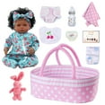 thumbnail image 1 of RSG 17 Inch Reborn Baby Dolls with Bassinet Black African American Soft Cloth Body Baby Dolls with Accessories Gift Box For Kids Age 3+, 1 of 7
