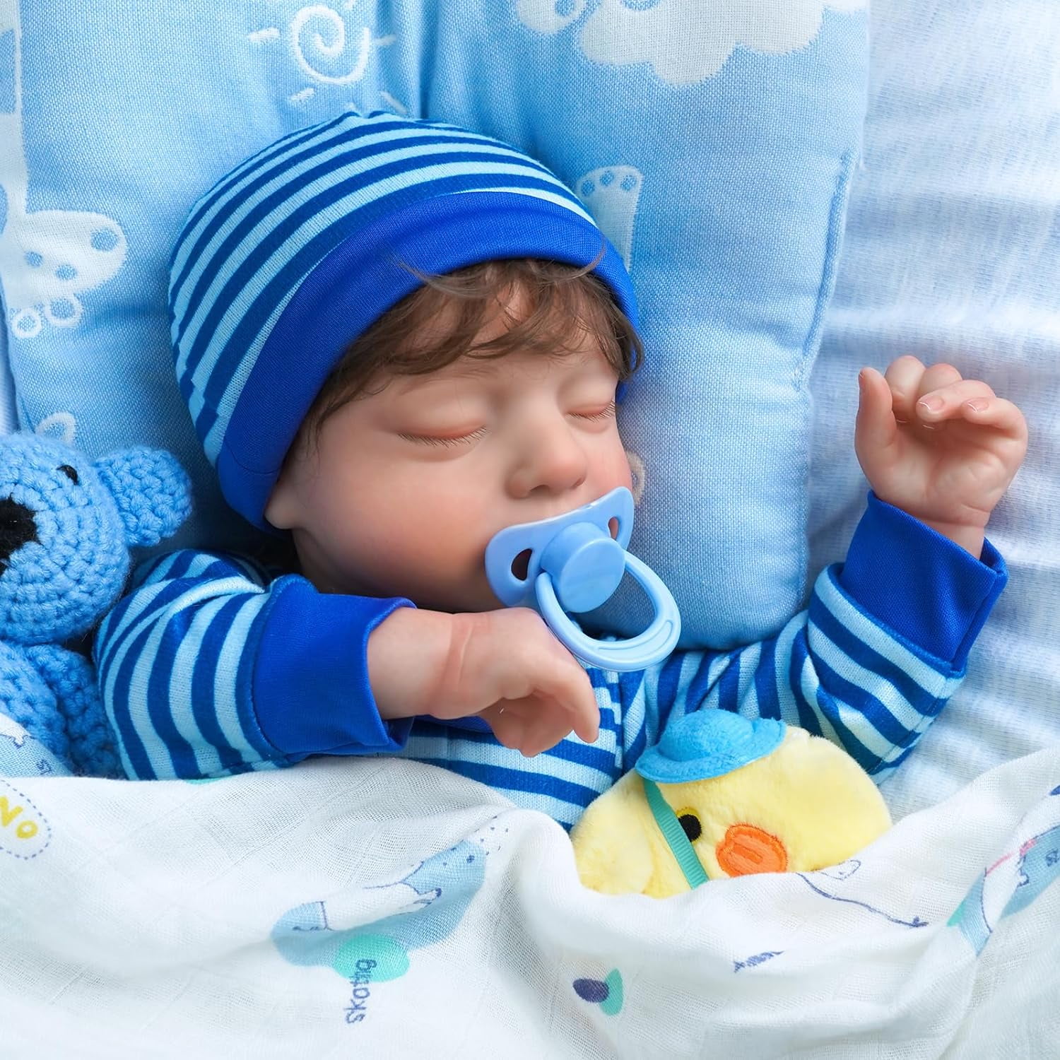 RSG 18Inch Lifelike Reborn Baby Dolls Boy Smooth Skin RealisticNewborn Baby Dolls Sleeping