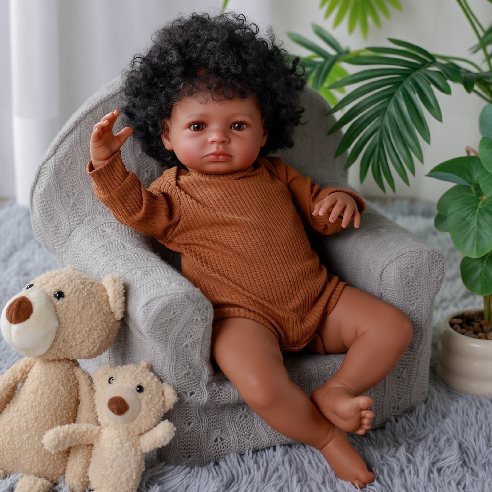 RSG 20in Reborn Baby Dolls, Baby Dolls Sleeping Baby Soft Cloth Body Have Heartbeat and Sound with Feeding Kit and Gift Box for Kids Age 3+
