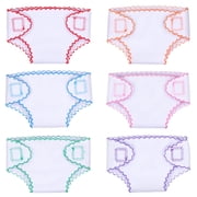 RSG 6 Pcs Baby Doll Diapers for 12-15 Inch Dolls, Reusable & Washable Doll Underwear Fits Newborn Baby Dolls, Pretend Play Accessories for Toddlers Girls