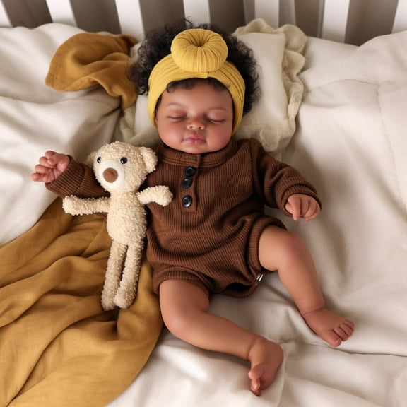 RSG Adorable 17-Inch Reborn Baby Doll with Soft Cloth Body - Details, Handmade Look, Cuddly & Poseable - Perfect for Collectors & Gifts