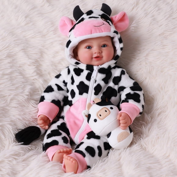 RSG Baby Doll Girl - 17-Inch Soft Body Realistic Baby Doll with Blue Eyes and Feeding Set Real Life Baby Dolls for 3+ Years Girl Birthday Gifts, Pretend Play, Collection