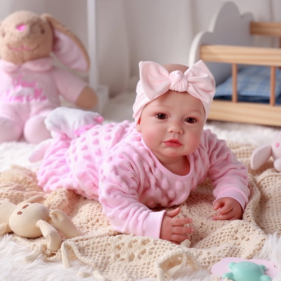 RSG Baby Dolls, 20 Inches Large Adorable Baby Doll with Cute Soft Body, Real Life Baby Dolls Girl, with Bottles & Pacifier, Diapers, Gift Idea for Ages 3+