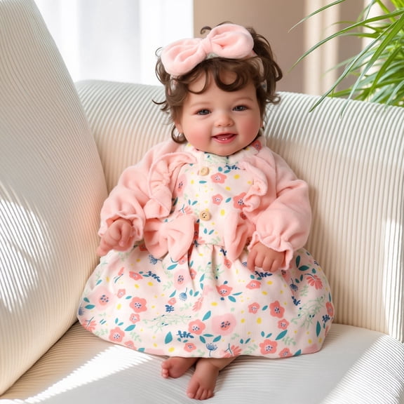 RSG Lifelike Reborn Baby Dolls- Mia, 17 Inch Cute Girls- Soft Cloth Body Poseable Doll with Gift Box for 3+ Year Old