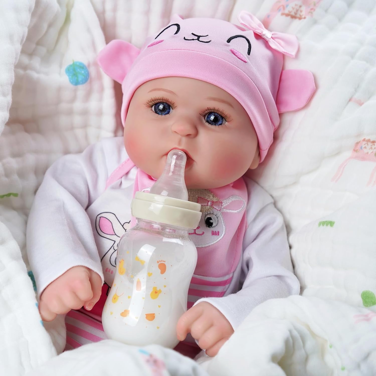 RSG Reborn Baby Dolls - 22-Inch Soft Baby Feeling Realistic-Newborn Baby Dolls Open Eyes Real Life Baby Dolls with Gift Box for Girls Boys Kids Age 3+