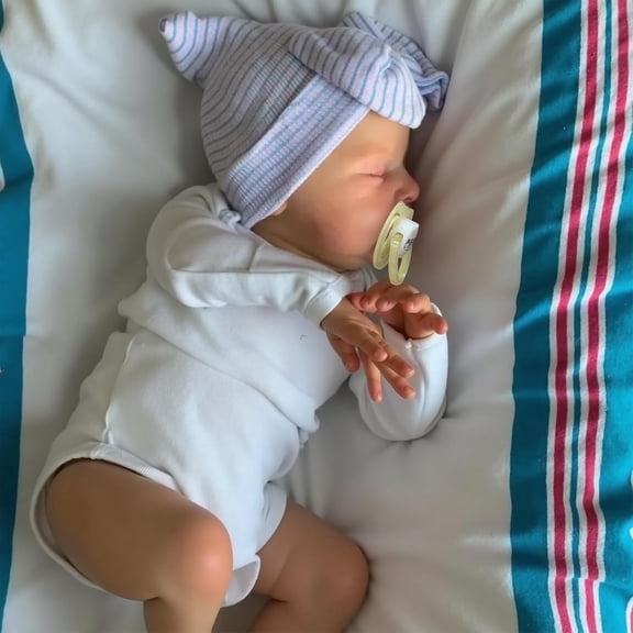 RSG Reborn Baby Dolls Larry - 20 Inch Soft Cloth Body -Adorable Sleeping Real Life Lifelike Baby Dolls with Toy Accessories Gift Set for Kids Age 3+