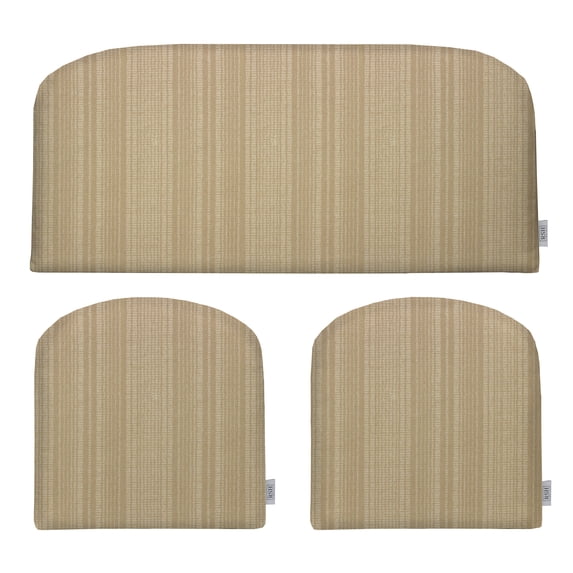 RSH Décor Indoor Outdoor 3 Piece Foam Wicker Cushion Set, Standard, Boardwalk Sand