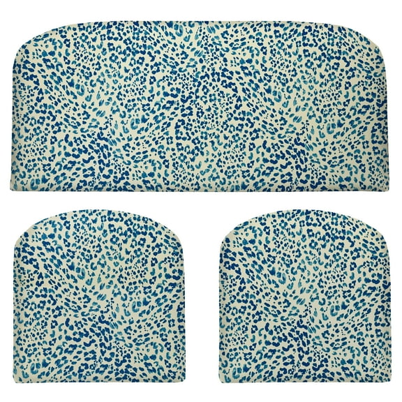 RSH Décor Indoor Outdoor 3 Piece Foam Wicker Cushion Set, Standard, Sunny Spot Blue