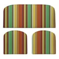thumbnail image 1 of RSH Décor Indoor Outdoor 3 Piece Foam Wicker Loveseat and Chair Seat Cushion Set, Standard, Bright Colorful Stripe, 1 of 6
