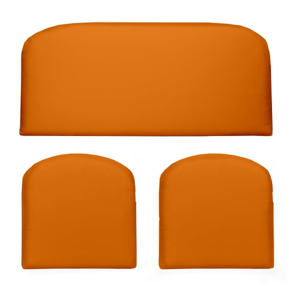 RSH Décor Indoor Outdoor 3 Piece Foam Wicker Loveseat and Chair Seat Cushion Set, Standard, Orange