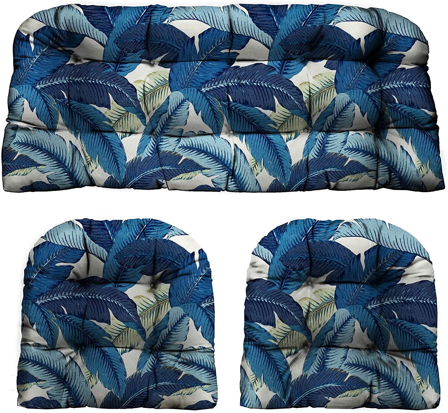RSH Décor Indoor Outdoor 3 Piece Tufted Wicker Cushion Set, Large ...