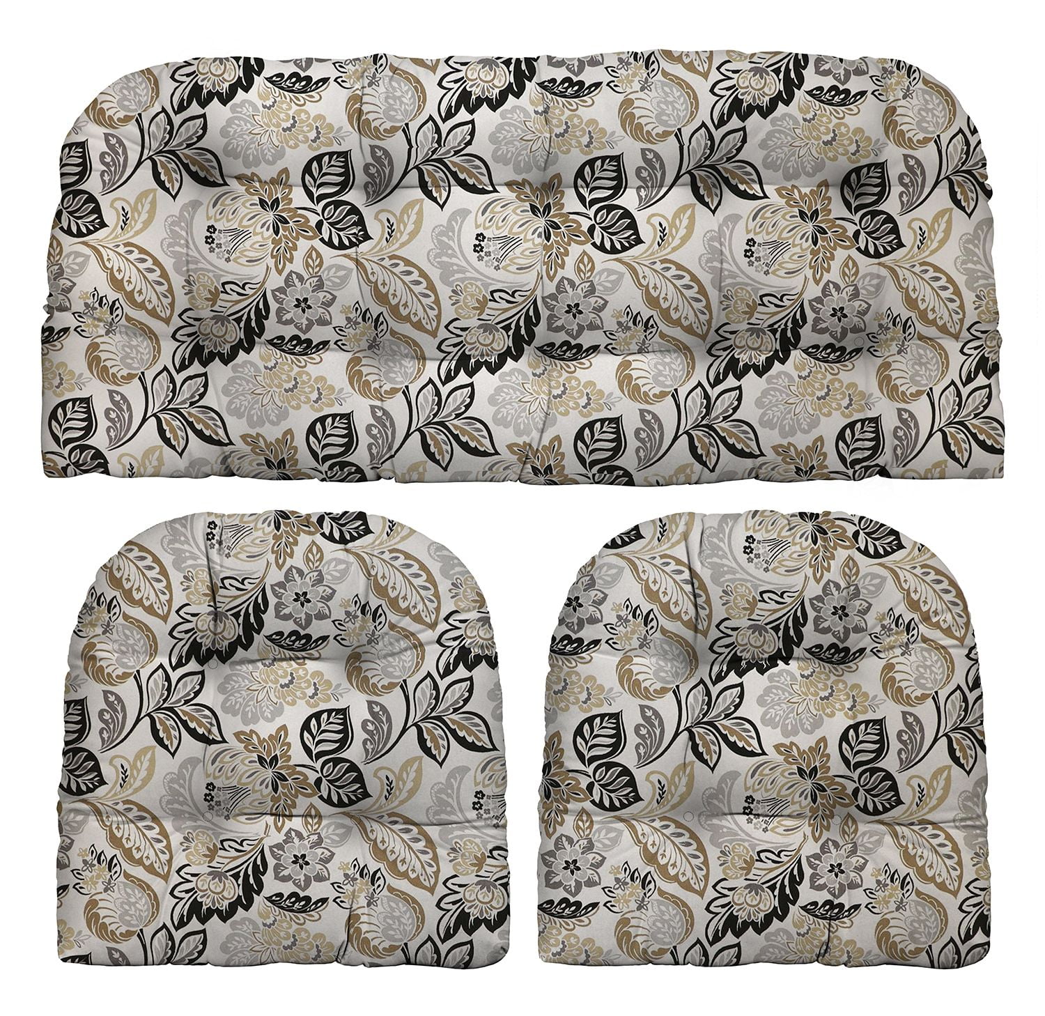 RSH Décor Indoor Outdoor 3 Piece Tufted Wicker Cushion Set, Standard ...