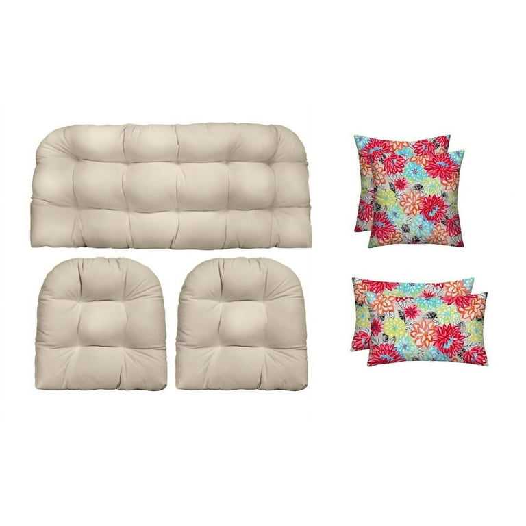 RSH Décor Indoor Outdoor Piece Tufted Wicker Cushion Set - Main Image