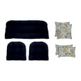 thumbnail image 1 of RSH Décor Indoor Outdoor 7 Piece Tufted Wicker Cushion Set + Pillows, Standard, Navy Blue + Thin Line Paisley, 1 of 6