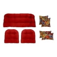 thumbnail image 1 of RSH Décor Indoor Outdoor 7 Piece Tufted Wicker Cushion Set + Pillows, Standard, Red + Colsen Berry, 1 of 6
