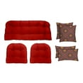 thumbnail image 1 of RSH Décor Indoor Outdoor 7 Piece Tufted Wicker Cushion Set + Pillows, Standard, Red + Medlo Sonoma, 1 of 6