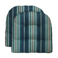thumbnail image 1 of RSH Décor Indoor Outdoor Blue Prints Set of 2 U-Shape Wicker Tufted Seat Cushions Patio Weather Resistant, Terrace Caribe Teal Blue Herringbone Stripe, 1 of 5