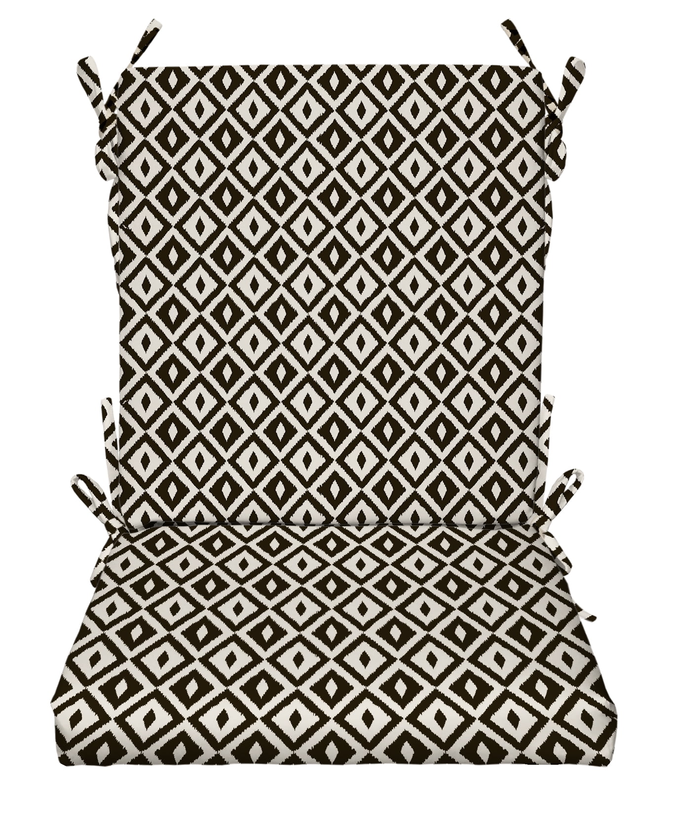 RSH Décor Indoor Outdoor Foam High Back Chair Cushion, Black and White Aztec