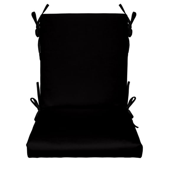 RSH Décor Indoor Outdoor Foam High Back Chair Cushion, Black