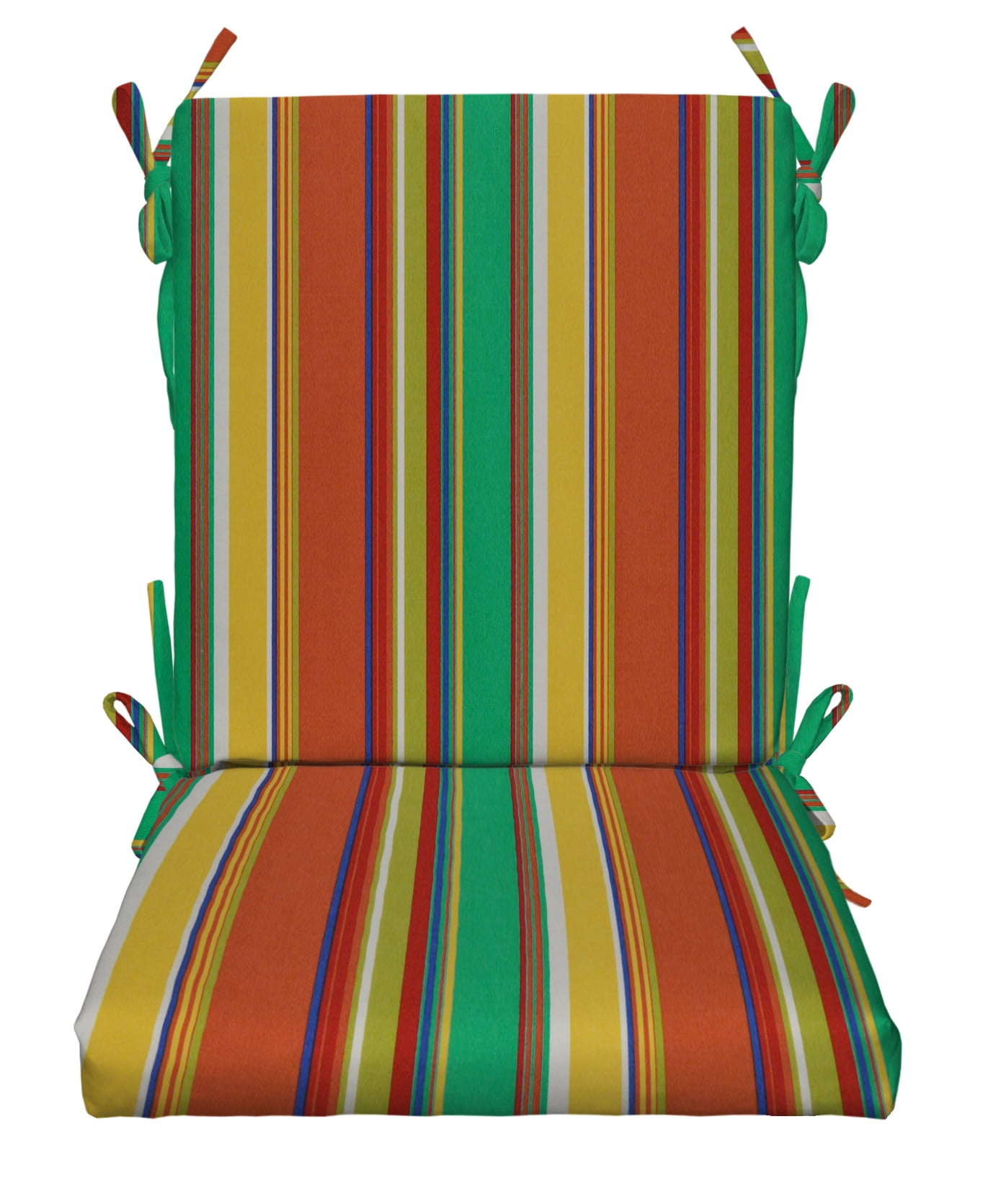 RSH Décor Indoor Outdoor Foam High Back Chair Cushion, Bright Colorful Stripe