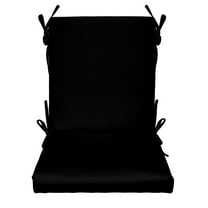 RSH Décor Indoor Outdoor Foam Mid Back Chair Cushion, Black