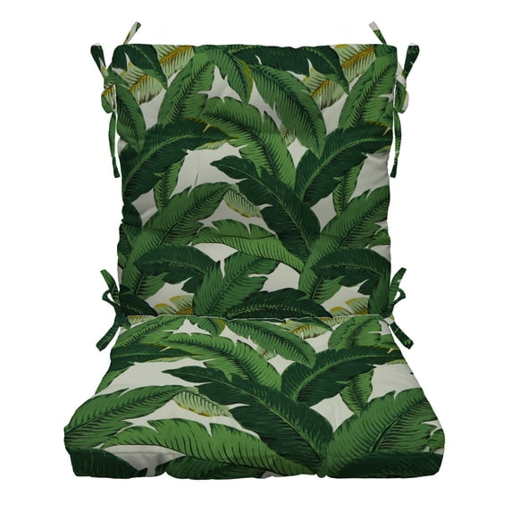 RSH Décor Indoor Outdoor Foam Mid Back Chair Cushion, Swaying Palms Aloe