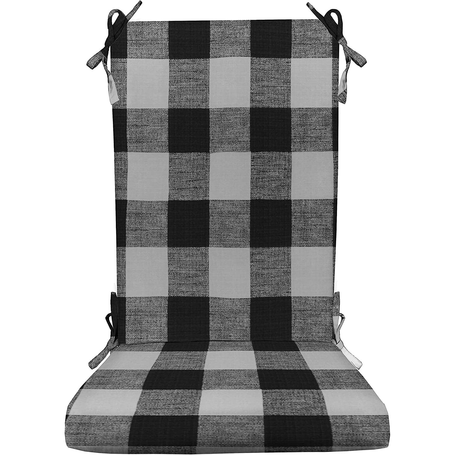 RSH Decor Indoor Outdoor Foam Rocker Rocking Chair Pad Cushions Fits Cracker Barrel Rockers Cushion Back 18 W x 24 H and Seat 18 W x 20 D Choose Color Matte Black