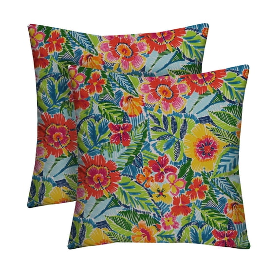 RSH Décor Indoor Outdoor Set of 2 Pillows 24" x 24", Pensacola Multi