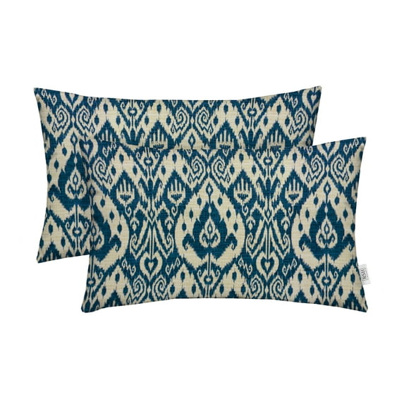 RSH Décor Indoor Outdoor Set of 2 Pillows, 26" x 16", Ashmore Marine Blue