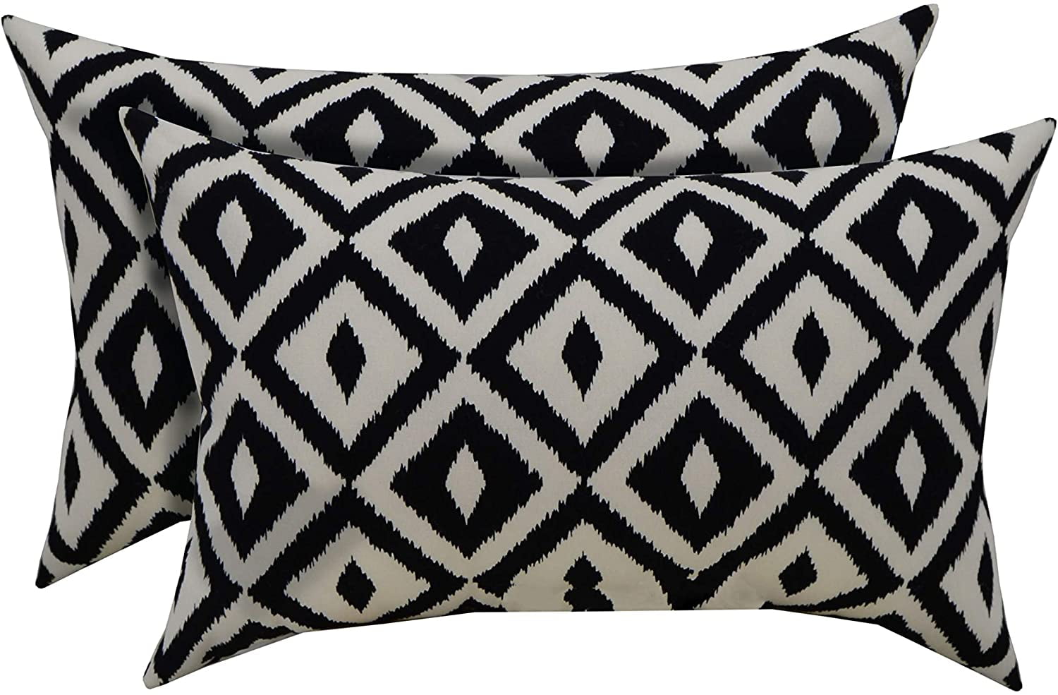 RSH Décor Indoor Outdoor Set of 2 Pillows 26" x 16", Black & White Aztec