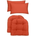 thumbnail image 1 of RSH Décor Indoor Outdoor Set of 2 U-Shape Cushions and 2 Lumbar Pillows, Large, Coral Orange, 1 of 7