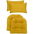 thumbnail image 1 of RSH DECOR: Tufted U-Shape & Lumbar Pillow Set | All-Weather Spun Fabric | Yellow, 1 of 7