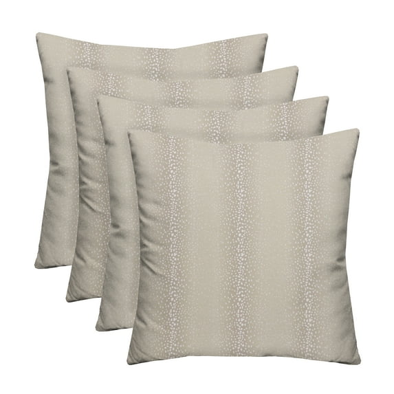 RSH Décor Indoor Outdoor Set of 4 Pillows 17" x 17", Antelope Beech Wood Beige