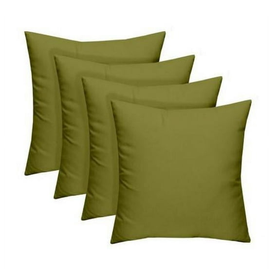 RSH Decor: 4 Square Throw Pillows | 17" x 17" | All-Weather Spun Fabric | Kiwi Green