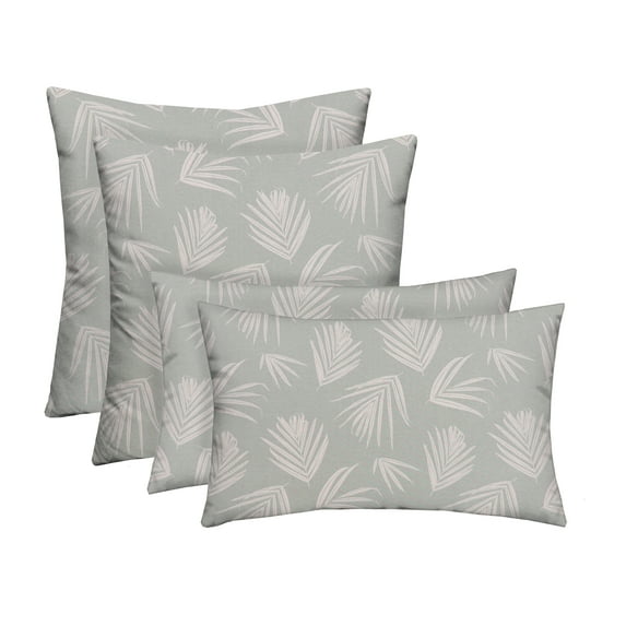 RSH Décor Indoor Outdoor Set of 4 Pillows, 2 - Square 20” x 20” and 2 – Lumbar 20" x 12", Shade Belmont Blue