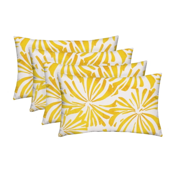 RSH Décor Indoor Outdoor Set of 4 Pillows 26" x 16", Aria Spice Yellow