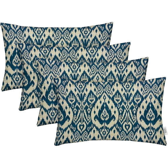 RSH Décor Indoor Outdoor Set of 4 Pillows, 26" x 16", Ashmore Marine Blue
