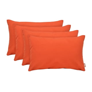 RSH Décor Indoor Outdoor Set of 4 Pillows Made with Sunbrella Fabric;20" x 12", Canvas Melon