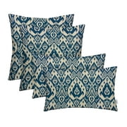 RSH Décor Indoor Outdoor Set of 4 Pillows Square and Lumbar Pillows, 17+ 20 x 12, Ashmore Marine Blue