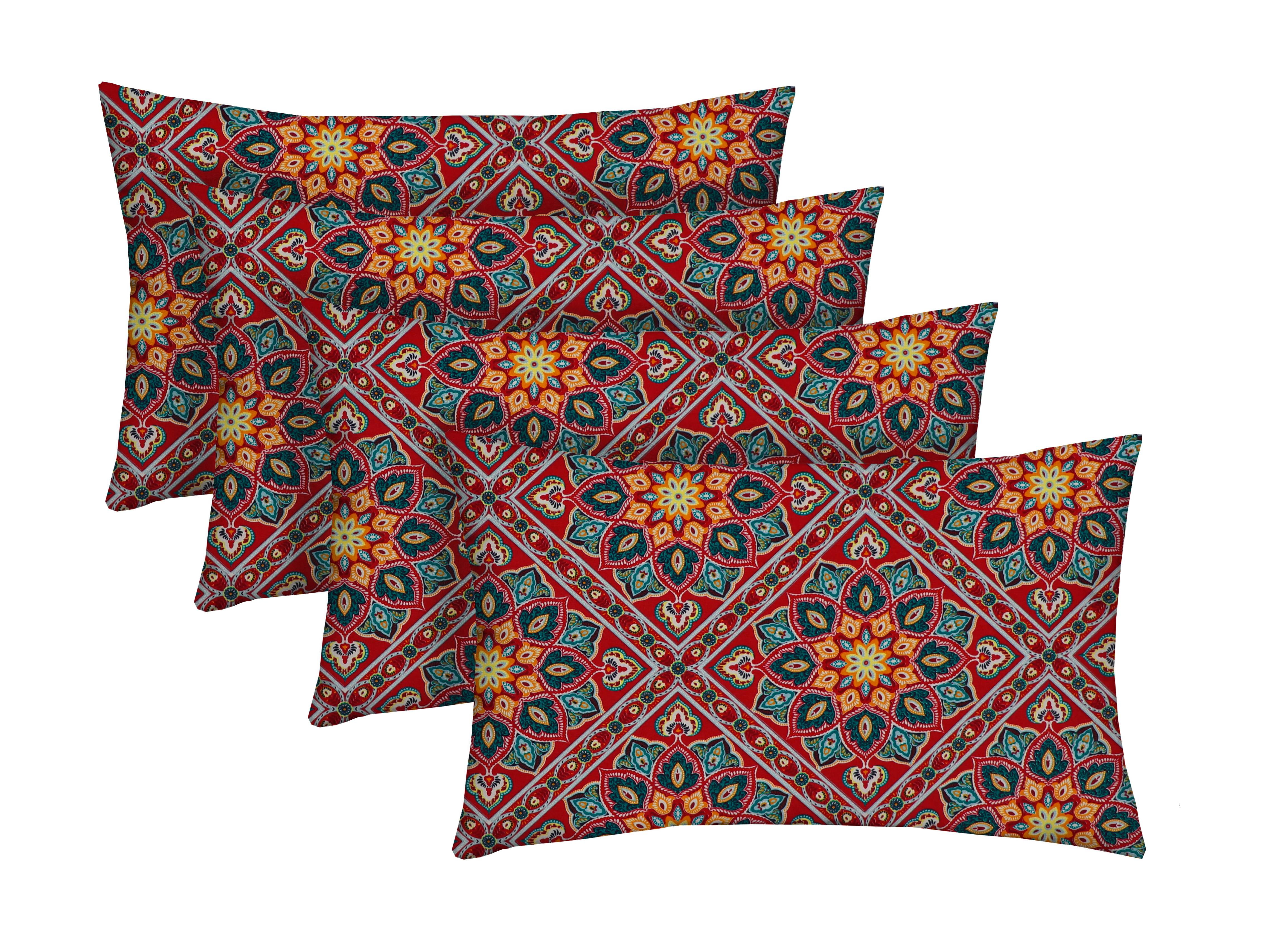 RSH Décor Indoor Outdoor Set of 4 Pillows Weather Resistant, 20" x 12", Medlo Sonoma