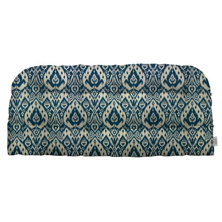 RSH Décor Indoor Outdoor Single Tufted Wicker Loveseat Cushion, Large, Ashmore Marine Blue